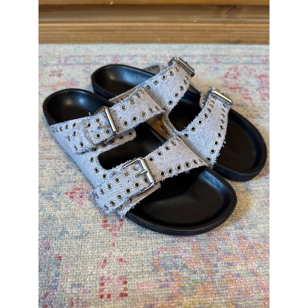 Isabel Marant Lennyo denim dual-buckle sandals - Picture 2 of 12